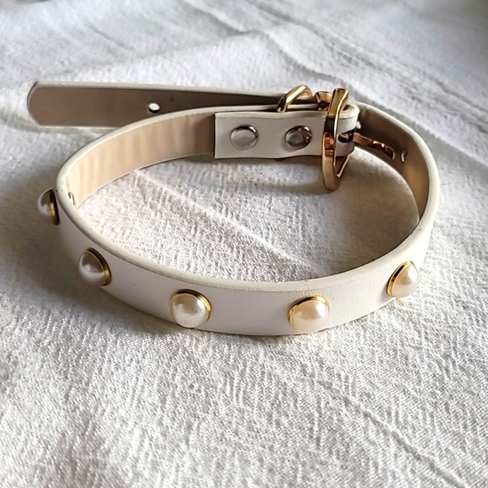 SMALL Faux Pearl Decor Pet Collar